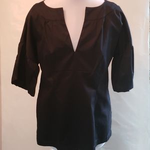 To The Max Black Tailored Puff Sleeve Large Top